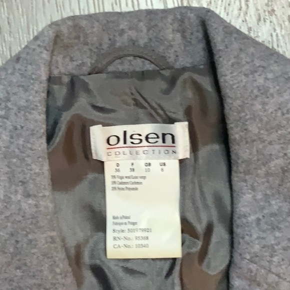 OLSEN Collection Ladies Virgin Wool and Cashmere Grey Coat US Size 6 - Picture 7 of 8